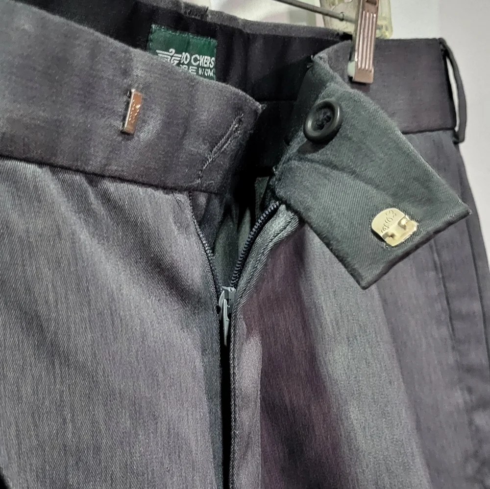 Dockers Premium Men's Gray Pleated Cuffed Dress Pants Size 36X29 - Picture 6 of 12